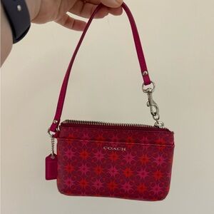 Coach Vibrant Pink and Red Wristlet